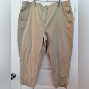 J. Jill Live-in-Chino Classic Khaki Straight-Leg Ankle Pants Size 22
